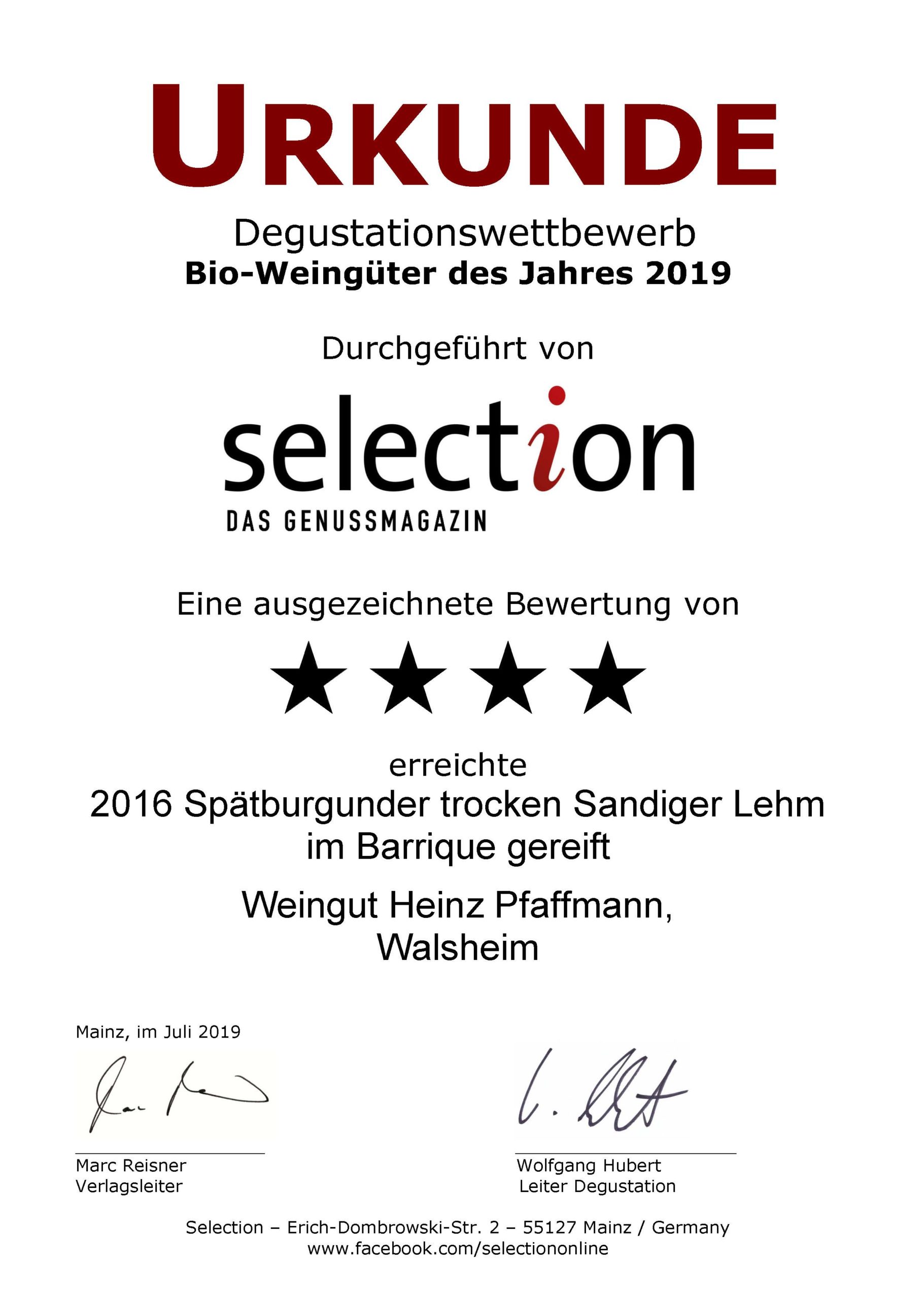 Selection Weingenuss Magazin 4 Sterne