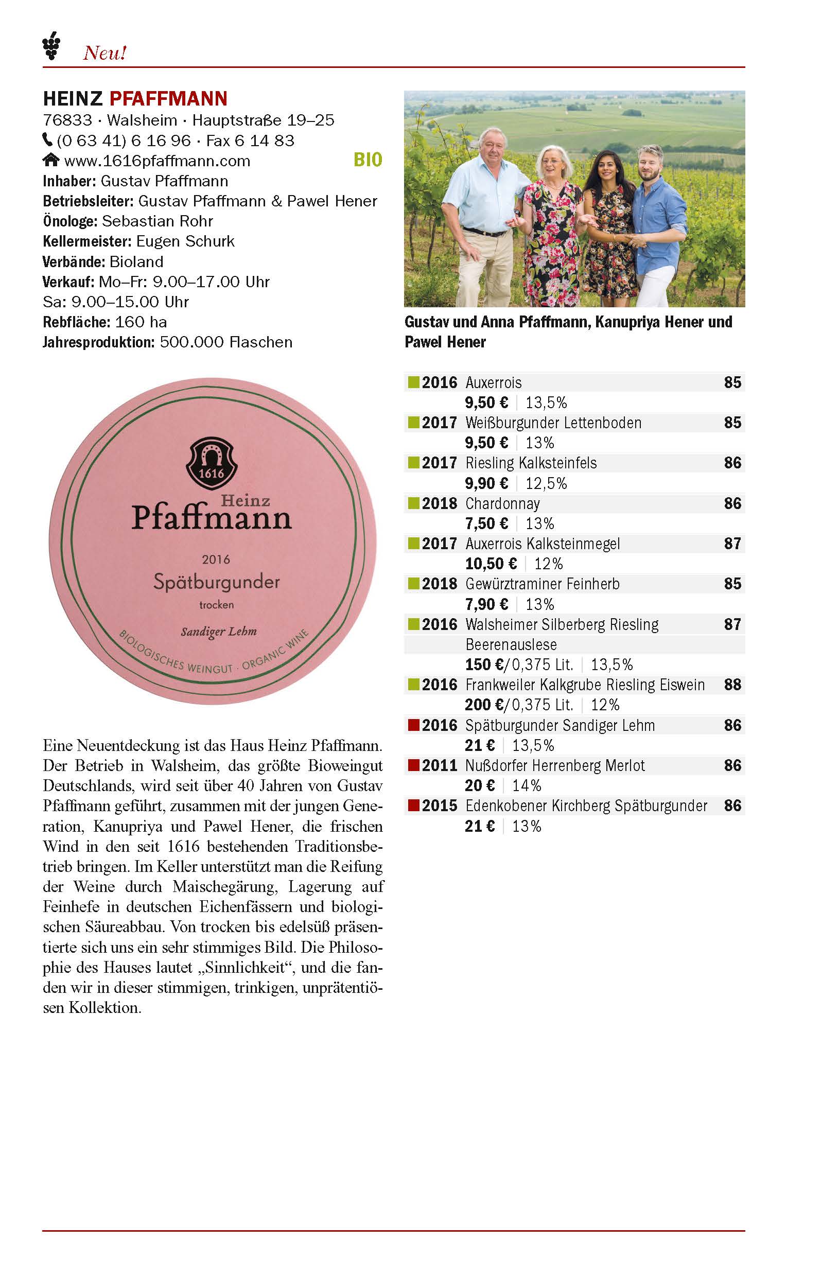 Pfaffmann Gault und Millau